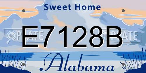 E7128B Alabama License Plate