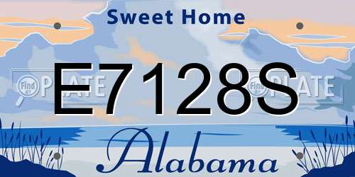 E7128S Alabama License Plate