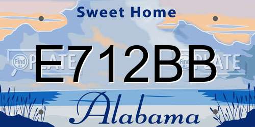 E712BB Alabama License Plate