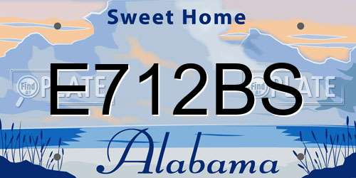 E712BS Alabama License Plate