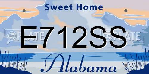 E712SS Alabama License Plate