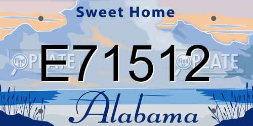 E71512 Alabama License Plate