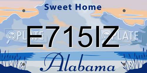 E715IZ Alabama License Plate