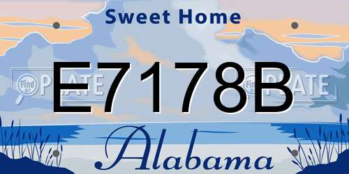 E7178B Alabama License Plate