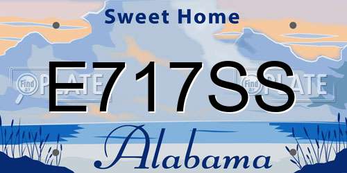 E717SS Alabama License Plate
