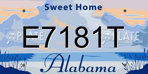 E7181T Alabama License Plate
