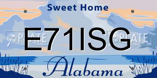 E71ISG Alabama License Plate