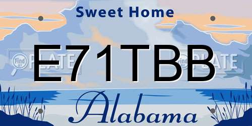 E71TBB Alabama License Plate