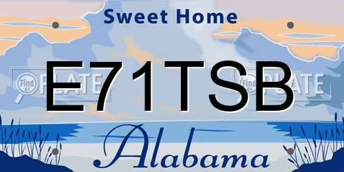 E71TSB Alabama License Plate