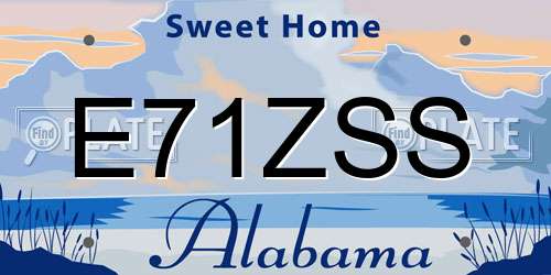 E71ZSS Alabama License Plate