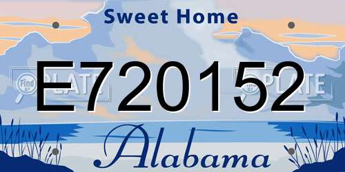 E720152 Alabama License Plate