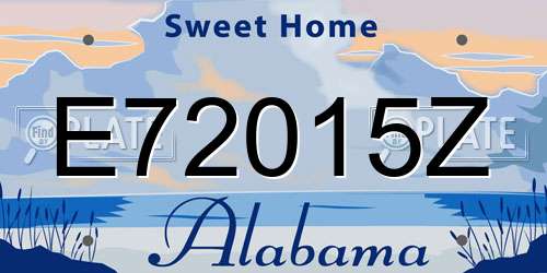 E72015Z Alabama License Plate
