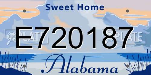 E720187 Alabama License Plate