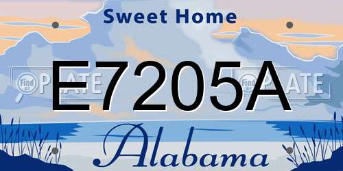 E7205A Alabama License Plate