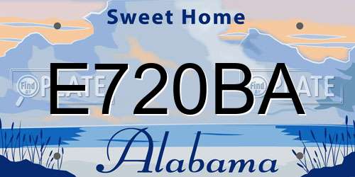 E720BA Alabama License Plate