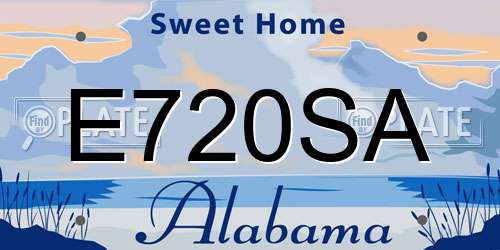 E720SA Alabama License Plate