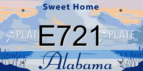E721 Alabama License Plate