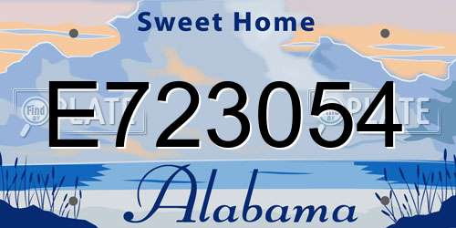 E723054 Alabama License Plate