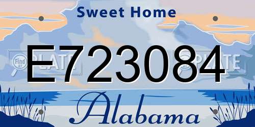 E723084 Alabama License Plate