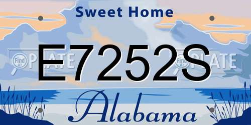 E7252S Alabama License Plate