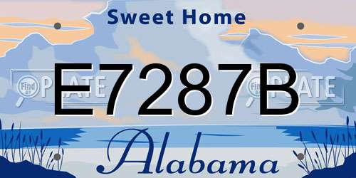 E7287B Alabama License Plate