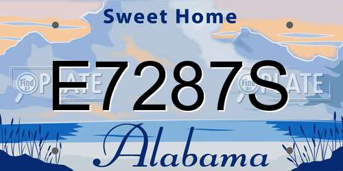 E7287S Alabama License Plate
