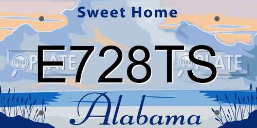 E728TS Alabama License Plate