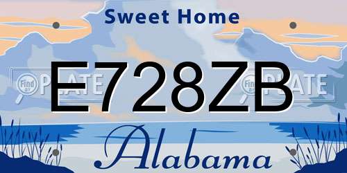 E728ZB Alabama License Plate