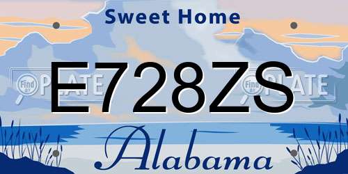 E728ZS Alabama License Plate