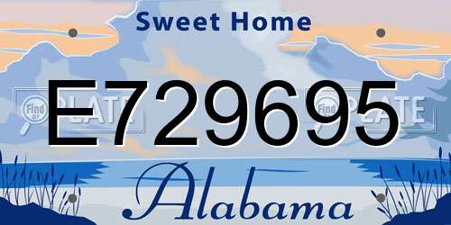 E729695 Alabama License Plate