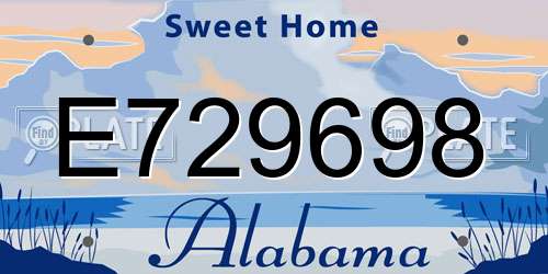 E729698 Alabama License Plate
