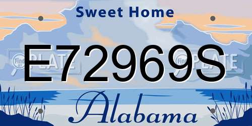 E72969S Alabama License Plate