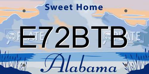 E72BTB Alabama License Plate