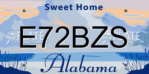E72BZS Alabama License Plate