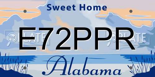 E72PPR Alabama License Plate