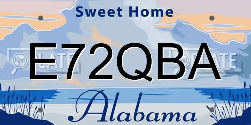 E72QBA Alabama License Plate