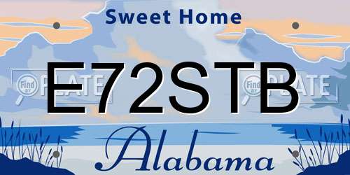 E72STB Alabama License Plate
