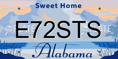 E72STS Alabama License Plate
