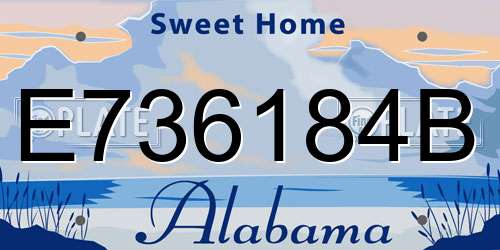 E736184B Alabama License Plate