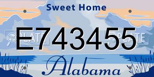 E743455 Alabama License Plate