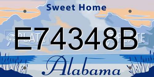 E74348B Alabama License Plate