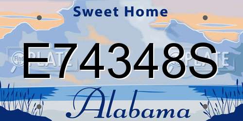 E74348S Alabama License Plate