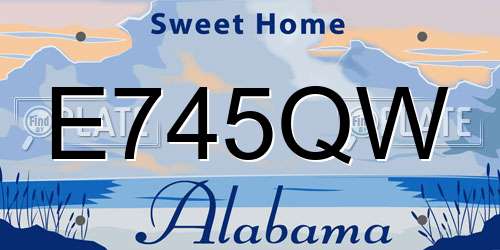 E745QW Alabama License Plate