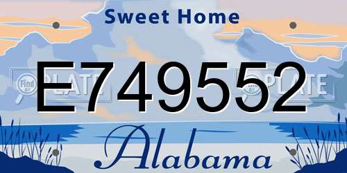 E749552 Alabama License Plate