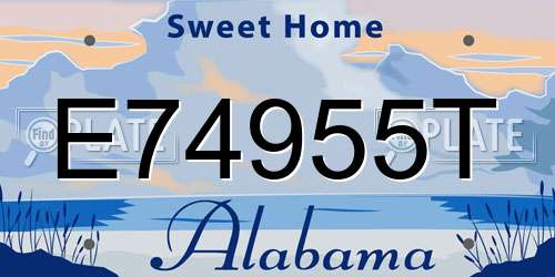 E74955T Alabama License Plate