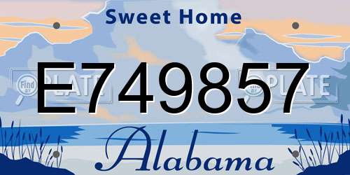 E749857 Alabama License Plate