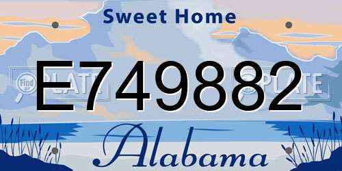 E749882 Alabama License Plate