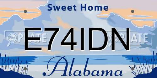E74IDN Alabama License Plate