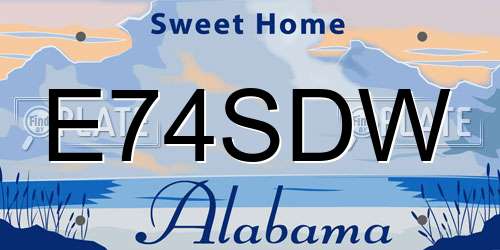 E74SDW Alabama License Plate