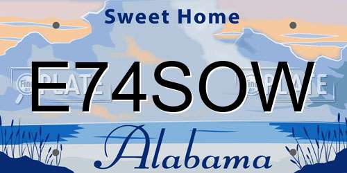 E74SOW Alabama License Plate